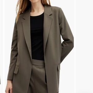 All Saints Aleida Blazer Tarmac Green